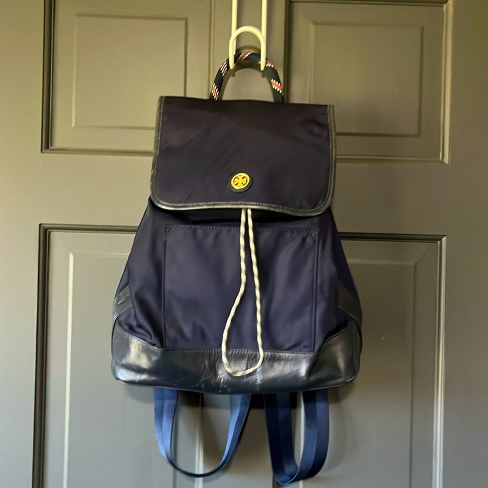 Tory Burch navy backpack